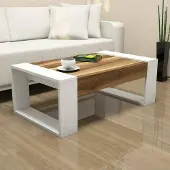 Dmora Couchtisch Kekouan 102x60x37,6h cm Braun mit Magazinablage