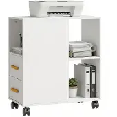 HOMCOM Druckerständer-60L x 30B x 65H cm-Weiß | Gr.: onesize