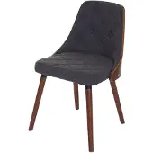MCW Esszimmerstuhl MCW-A75, Besucherstuhl Küchenstuhl, Walnuss-Optik Bugholz MVG- Stoff/Textil grau