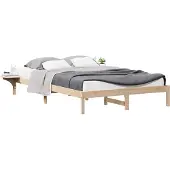 Syfax Bettgestell mit Nachttischen Natur 140 x 220 cm