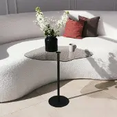 Dmora Couchtisch Astria 60x45x50h cm Schwarz Rauchglas