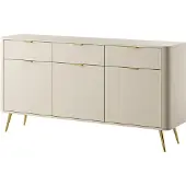 Selsey Oval - Sideboard Kombikommode mit drei Schubladen, Beige, 163,5 cm breit