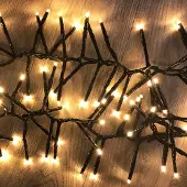 Inda 400er Cluster-Lichterkette Weihnachtsbaum-Lichterkette LEDs Innen und Außen warmweiß