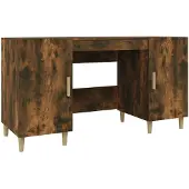 vidaXL Schreibtisch Räuchereiche 140x50x75 cm Holzwerkstoff