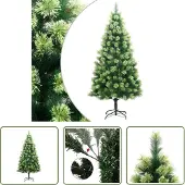 The Living Store Künstlicher Weihnachtsbaum Klappbar mit Ständer 150 cm