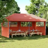 Prolenta Maison Exclusive - Partyzelt Faltbar Pop-Up mit 3 Seitenteilen Terrakotta