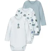 Name it Body l/ä - Noos - NbmBody - 3er-Pack - Baby Blue - - 1 Jahr (80) - Body L/Ä