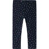 Name It Mini Leggings m. Fleece - NmfDavina - Dark Sapphire/Heart AOP - - 2 Jahre (92) - Leggings