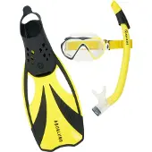 Aqua Lung Schnorchelset - Adult - Compass - Black/Yellow - - XL - XLarge - Schnorchel