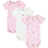 Petit Bateau Bodys k/ä - 3er-Pack - Weiß/Rosa - - 6 mt - Body K/Ä