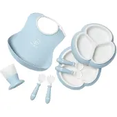 BabyBjörn Geschirr-Set - 8 Teile - Pastellblau - - One Size - Geschirr-Sets