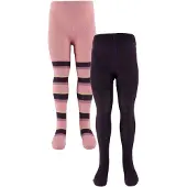 Minymo Strumpfhosen - 2er-Pack - Lila/Rose Gestreift m. Gold - - 104/110 - Strumpfhosen