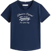Tommy Hilfiger T-Shirt Script KG0KG08636 Dunkelblau Regular Fit