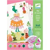 Djeco Stempelset - Mix & Match - Blumenmädchen - - One Size - Kreatives Spielset