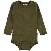 Joha Body l/ä - Wolle - Moosgrün - - 80 - Body L/Ä
