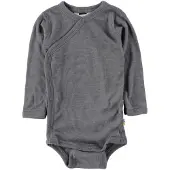 Joha Wickelbody l/ä - Wolle/Seide - Dunkelgrau - - 50 - Body L/Ä