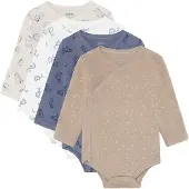 Pippi Wickel Bodys l/ä - 4er-Pack - Feuerstein Stone - - 56 - Body L/Ä