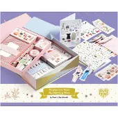 Djeco Papeterie-Set Tinou, 22,5 x 18 x 6 cm, mit abnehmbarem Fach, grafische Mode-Illustrationen