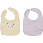 OYOY Lätzchen - 2er-Pack - Lun Lun Panda - Vanilla/Lavender - - One Size - Lätzchen