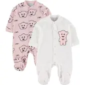 Emporio Armani Einteiliger Strampler - 2er-Pack - Rosa/Weiß - - 1 Jahr (80) - Strampler