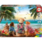 Educa Perros En La Playa Puzzle 1000 Stücke Mehrfarbig Kinder Mehrfarbig One Size