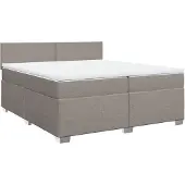 Syfax Boxspringbett mit Matratze Taupe 200x200 cm Stoff