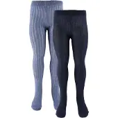 Minymo Strumpfhosen - 2er-Pack - Solid Rib - Marineblau/Blau Mel - - 68/74 - Strumpfhosen