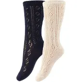 Minymo Socken - 2er-Pack - Elfenbein/Navy - - 31/34 - Socken