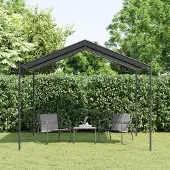 PUEAZU Gartenpavillon Anthrazit 3x3 m Stahl und Stoff - Pavillons & Partyzelte &32276