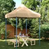 Prolenta Maison Exclusive - Partyzelt Faltbar Pop-Up Beige 200x200x306 cm