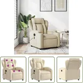 The Living Store Massagesessel Creme Stoff