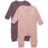 Minymo Strampler l/ä - 2er-Pack - Misty Rose - - 68 - Strampler