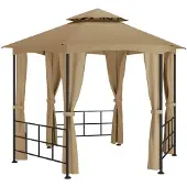 Syfax Pavillon mit Seitenwänden 3,1x2,7 m Taupe