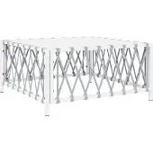 Syfax Gartentisch Weiß 70x70x34 cm Gewebe