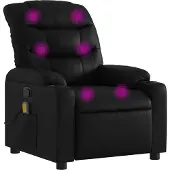 Syfax Massage-Relaxsessel, Kunstleder, Schwarz