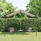 PUEAZU Gartenpavillon Beige 3x3 m Stahl und Stoff - Pavillons & Partyzelte &32277