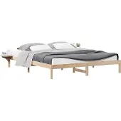 Syfax Bettgestell mit Nachttischen Natur 200 x 210 cm