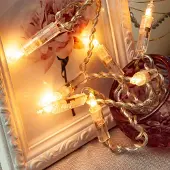 Hellum Lichterkette transparent Schalter Deko Glühdraht warmweiß 10 Birnen Indoor Party