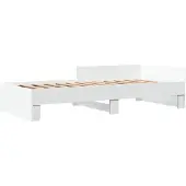 Syfax Bettgestell Weiß 90x200 cm Holzwerkstoff