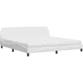 Syfax Bett mit Matratze "Dover" Weiß 200x200 cm Kunstleder