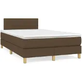 Syfax Boxspringbett mit Matratze Dunkelbraun 120x190 cm Stoff