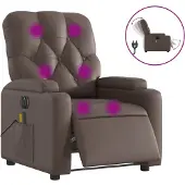 Syfax Massagesessel Elektrisch Braun Kunstleder
