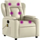 Syfax Massagesessel mit Relaxfunktion, Kunstleder, Creme