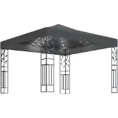 Syfax Pavillon mit LED-Lichterkette 3x3 m Anthrazit