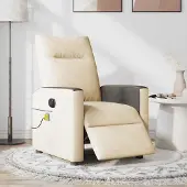 Prolenta Maison Exclusive - Massagesessel Elektrisch Creme Stoff
