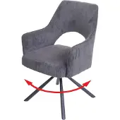 Mendler Esszimmerstuhl HWC-K30, Küchenstuhl Lehnstuhl, drehbar Auto-Position, Stoff/Textil MVG Kord-dunkelgrau