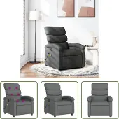 The Living Store Massagesessel Dunkelgrau Stoff