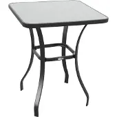 vidaXL Sunvello Gartentisch Bistrotisch Glastisch Hartglas+Metall Schwarz L68,5xB68,5xH84cm