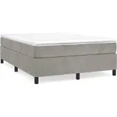 Syfax Boxspringbett mit Matratze Hellgrau 140x190 cm Samt