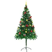 Syfax Künstlicher Weihnachtsbaum mit Beleuchtung & Kugeln Grün 180 cm